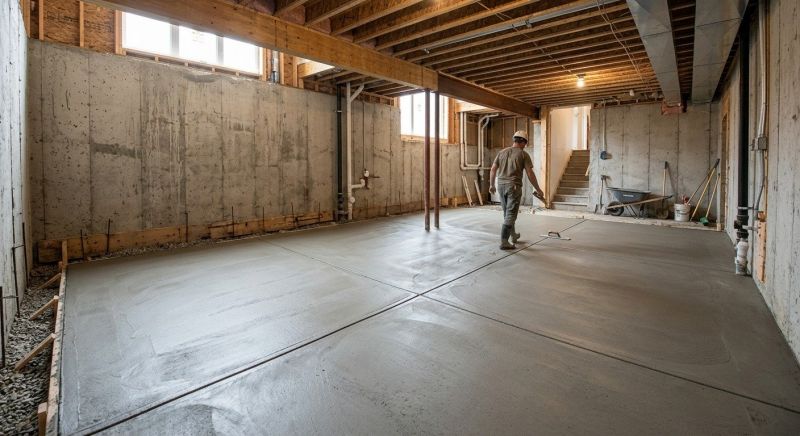 Basement Concrete Installation in Basehor, KS